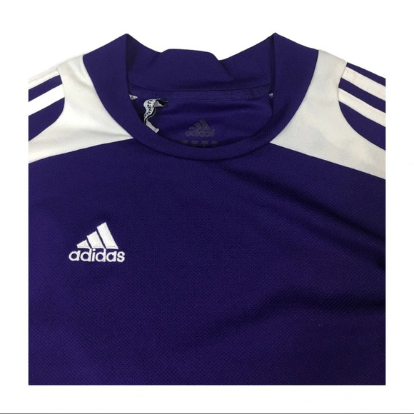 WS294 Adidas 3 Stripe Performance Jersey Top XL - Picture 4 of 6